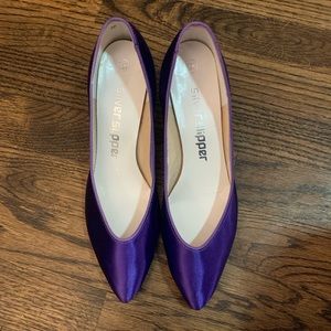 80s Vintage Silver Slipper Kitten Heels